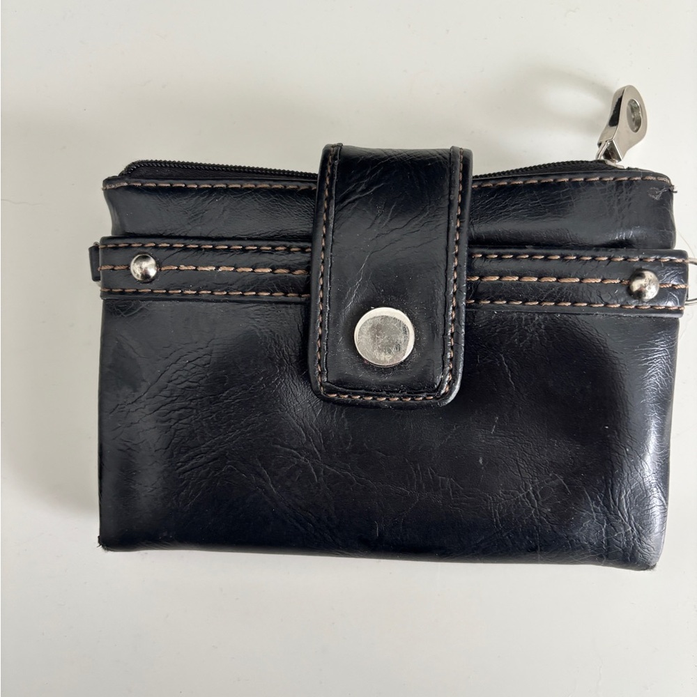 Relic Black Wallet with Silver Accents